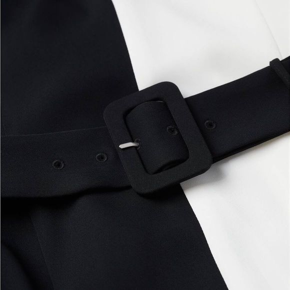 Mango Monochrome Dress White Black New - Picture 9 of 10